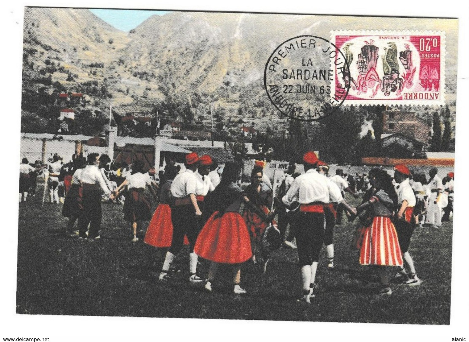 Andorre Français/(CM) N°166 LA SARDANE - Cartes-Maximum (CM)