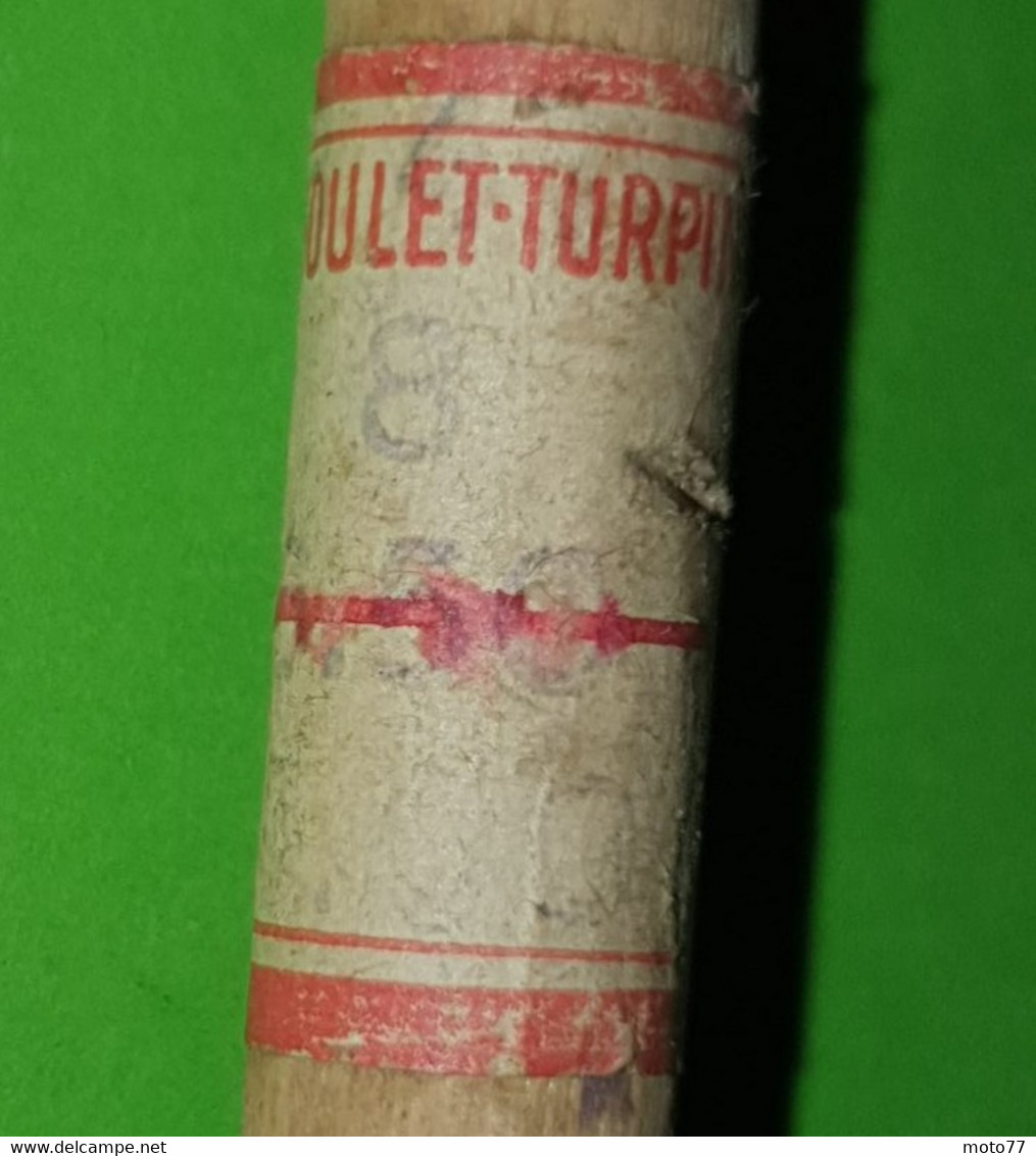 Lot 2 anciens PINCEAUX neuf de stock étiquette Prix Goulet Turpin - bois et soie -  "Dans leur jus" - vers 1940 1950