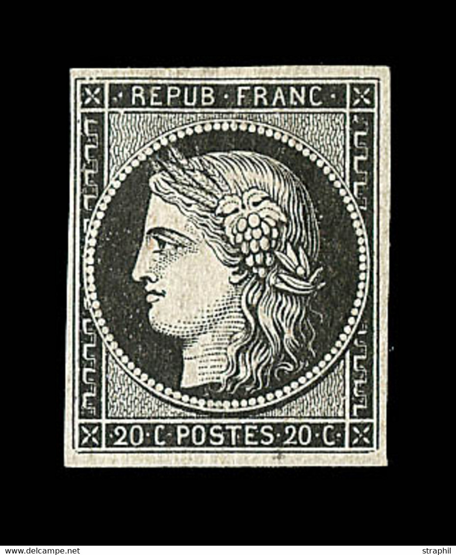 * EMISSION CERES 1849 - * - N°3 - 20c Noir S/jaune - Charnère Marquée -TB - 1849-1850 Cérès