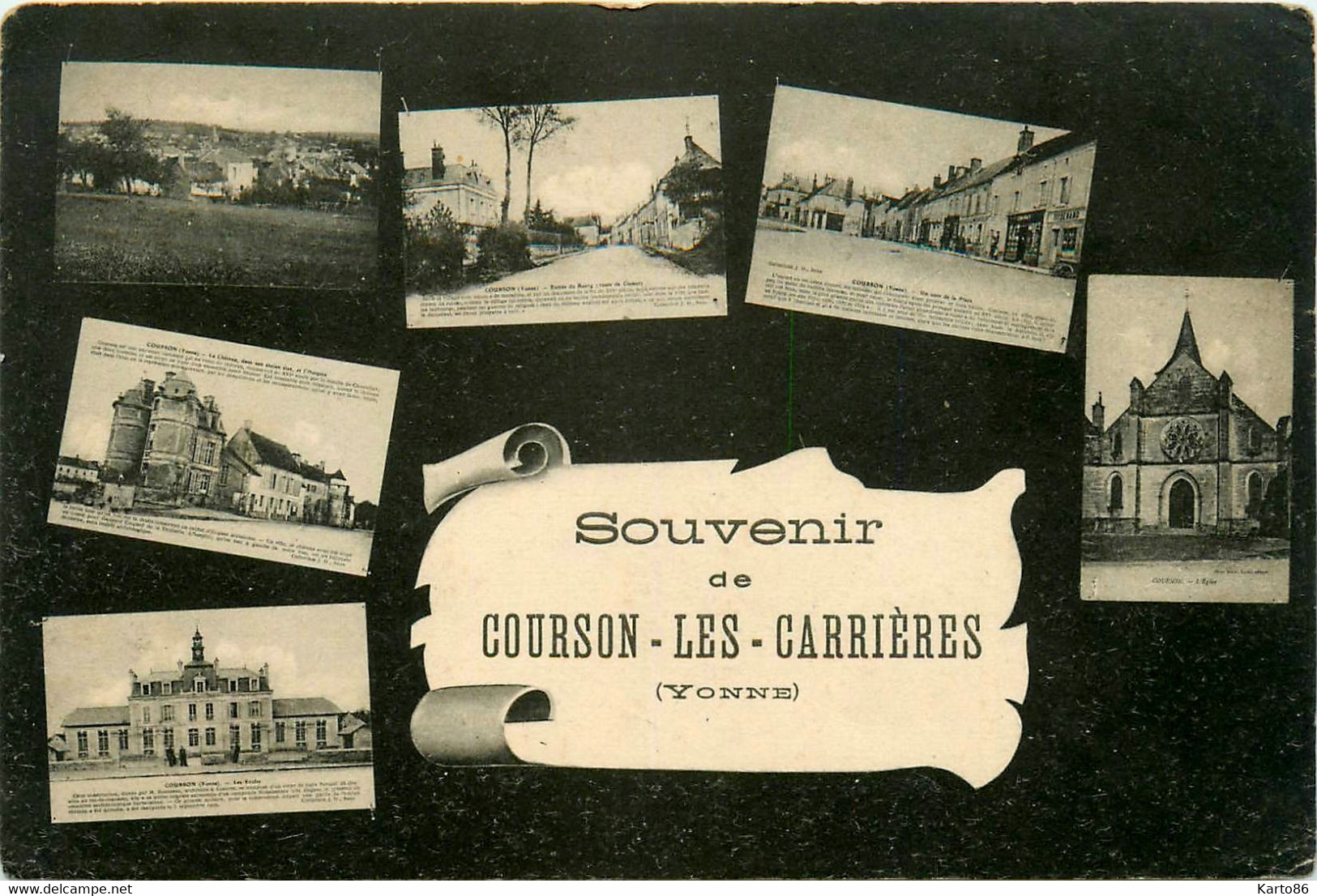 Courson Les Carrières * Souvenir De La Commune * Cpa 6 Vues - Courson-les-Carrières