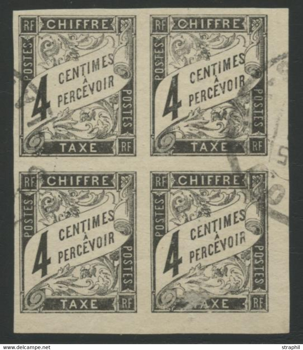 O EMISSIONS GENERALES - O - Taxe N°4 - 4c Noir - Bloc De 4 - Cdf - 1ex Défx Sinon TB - Portomarken