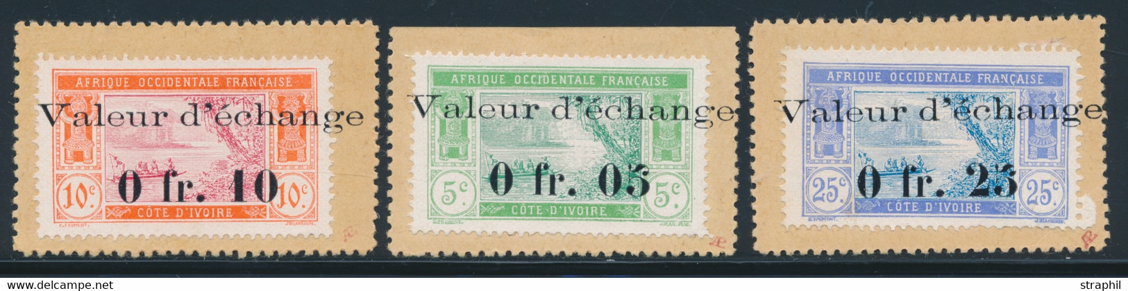 F COTE D'IVOIRE - FISCAUX - F - N°44/45, 48 - Surch. "Valeur D'échange" - TB - Autres & Non Classés