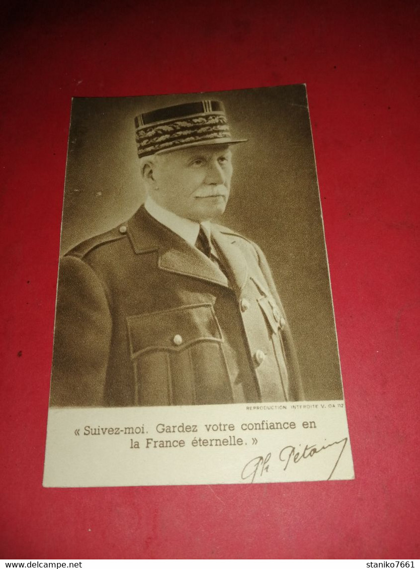 IMAGE DE PHILIPPE PETAIN SUR CARTON - Weltkrieg 1939-45