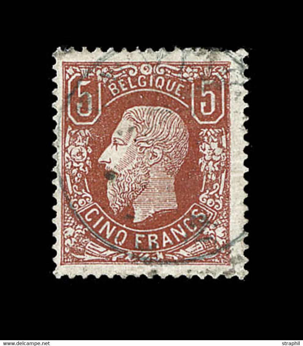 O BELGIQUE - O - N°37 - 5F Brun Rouge - Signé Jamet - TB - 1869-1883 Léopold II