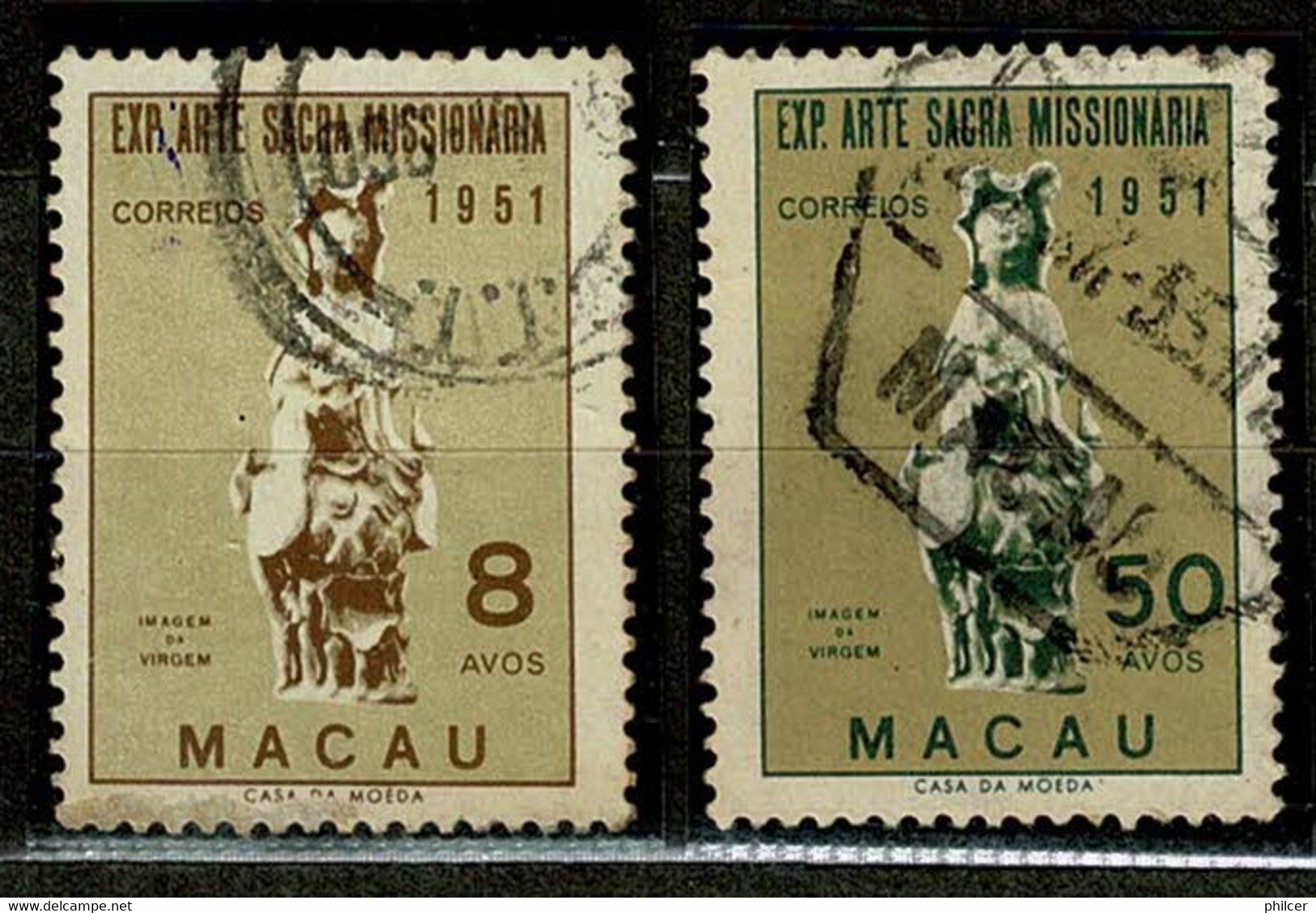 Macau, 1953, # 371, 373, Used - Used Stamps