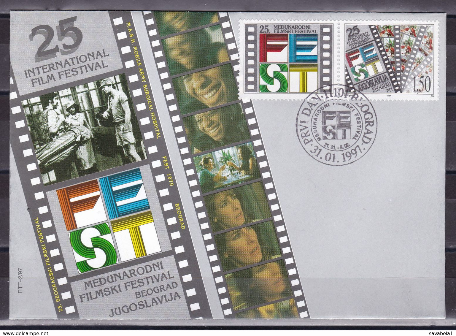 Yugoslavia 1997 International Film Festival Belgrade Serbia Cinema FDC - Briefe U. Dokumente