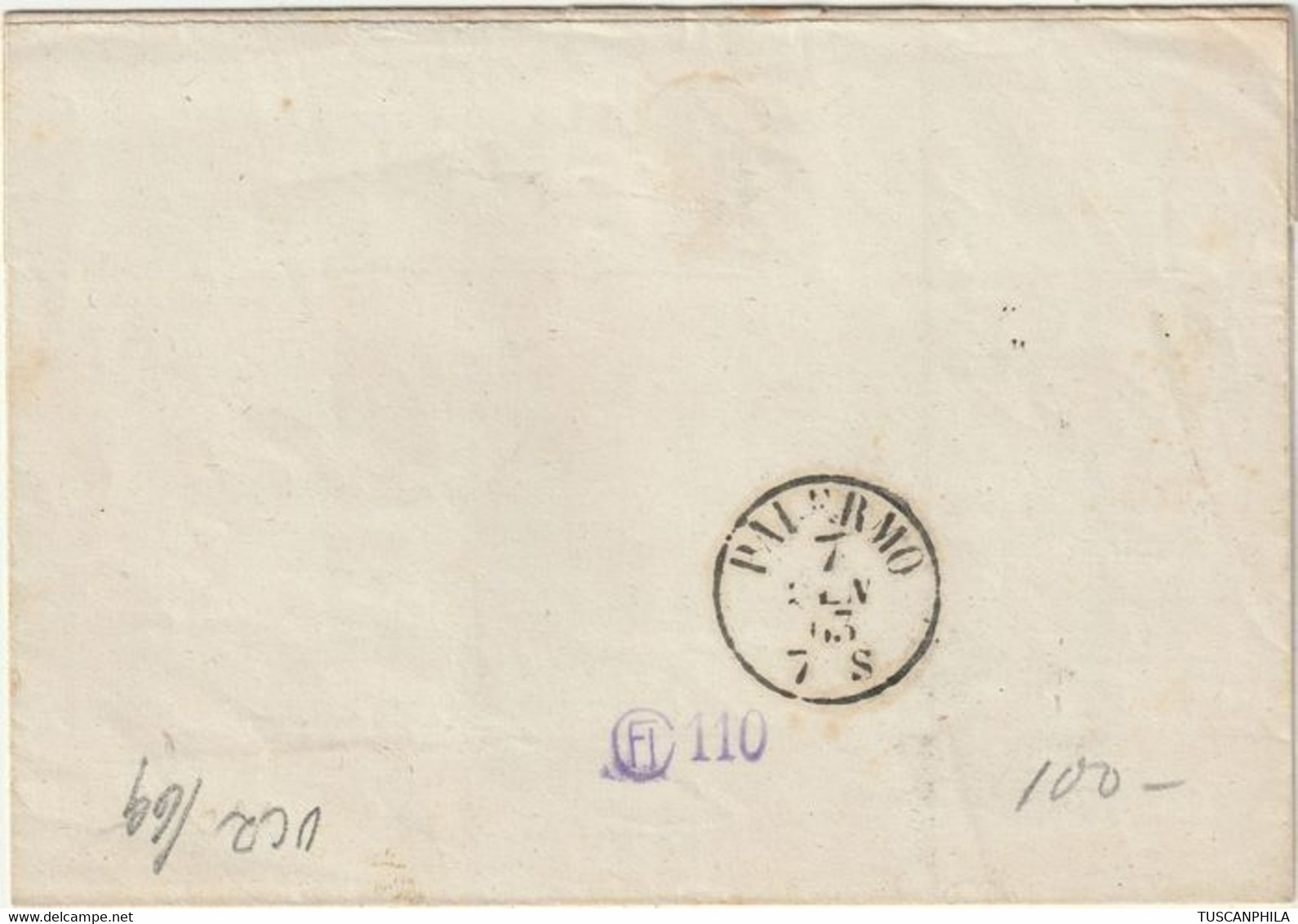 Sicilia 1863 - IV Em. Sardegna 5+10 C. Su Lettera Da Paternò Pt.10 X Palermo Rara Periziata - Sassone N.13E+14E - Sicilia