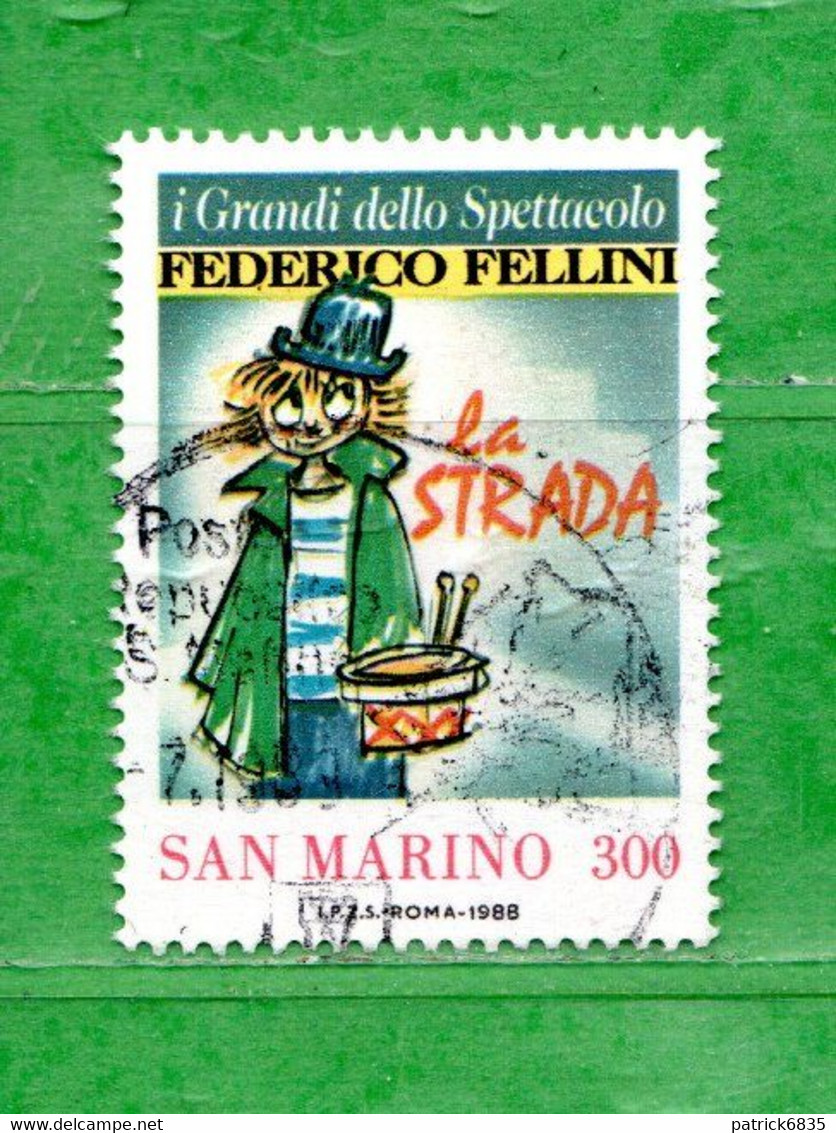 S.Marino ° - 1988 - GRANDI DELLO SPETTACOLO - FELLINI. Unif. 1233.    Usato. - Gebruikt