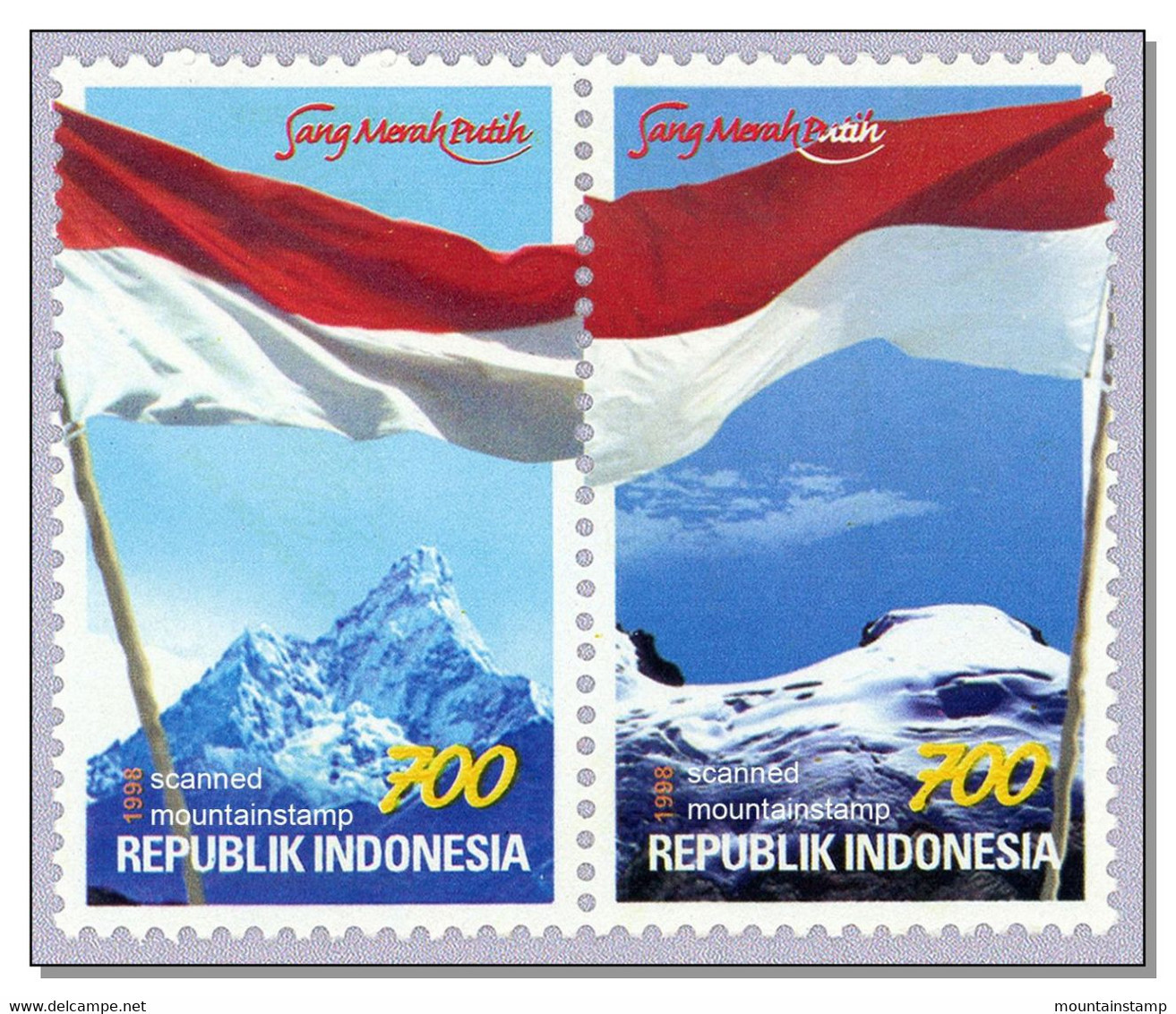 Indonesia 1998 Mountains Berge Ama Dablam 6812m Nepal And Puncak Jaya 4'884m MNH ** - Indonesia