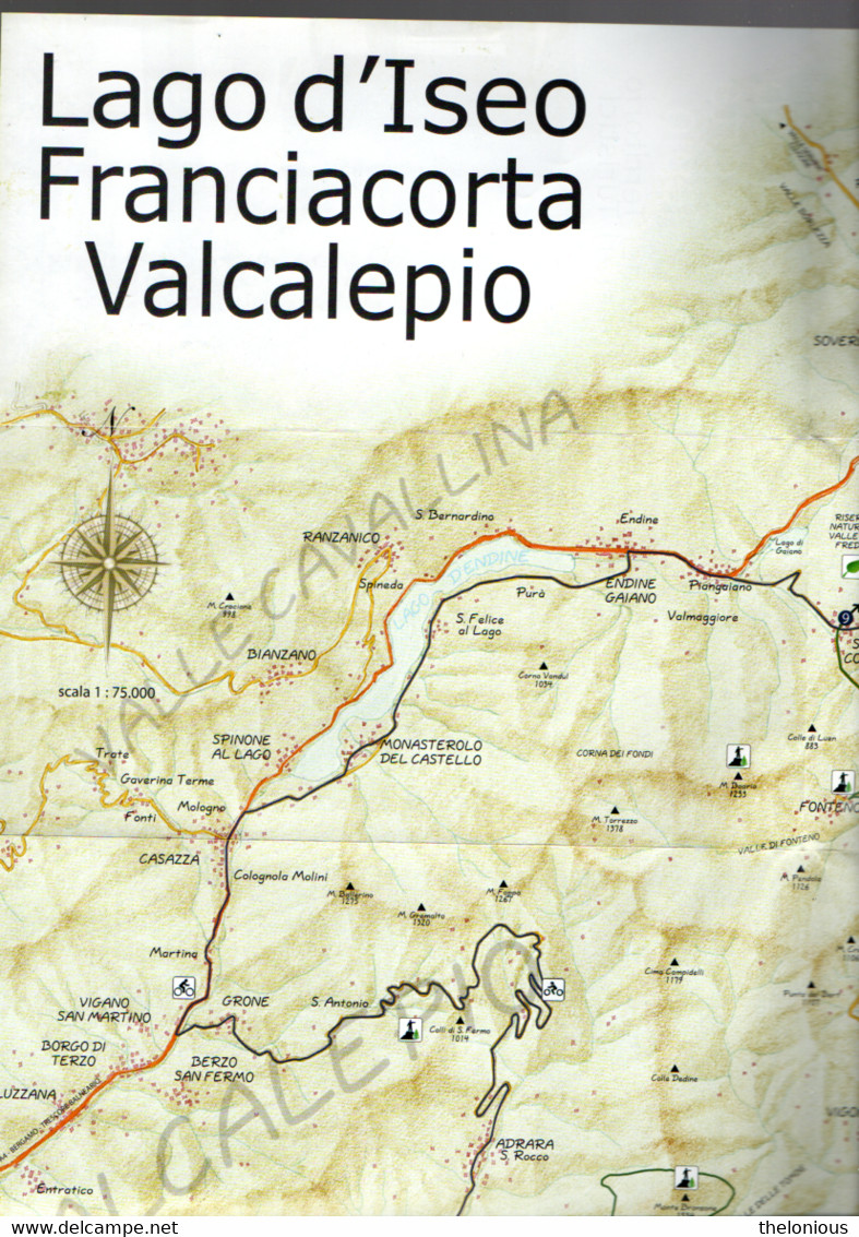# Lago D'Iseo: Franciacorta, Valcaleppio (Carta Territorio - Itinerari Turistici) - Tourismus, Reisen