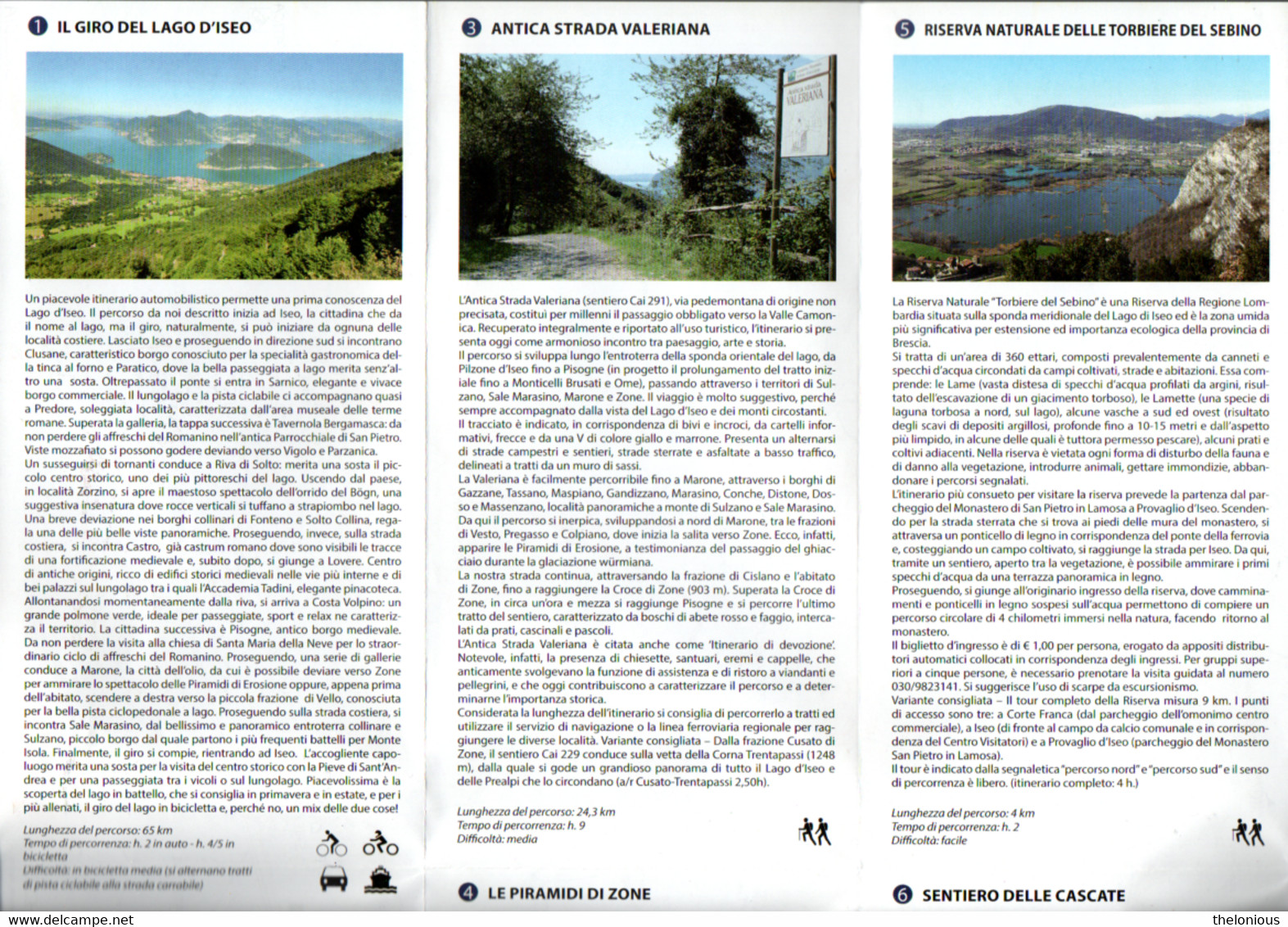 # Lago D'Iseo: Franciacorta, Valcaleppio (Carta Territorio - Itinerari Turistici) - Toursim & Travels