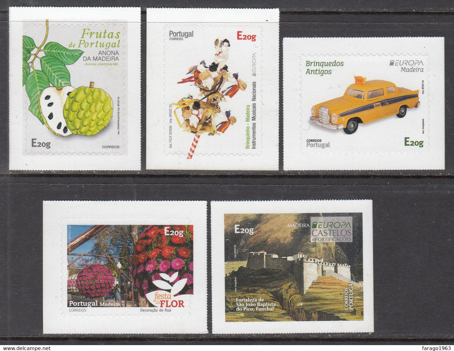 2020 Madeira Self Adhesives Europa Fruits Complete Set Of 5 MNH @ BELOW Face Value - Madeira