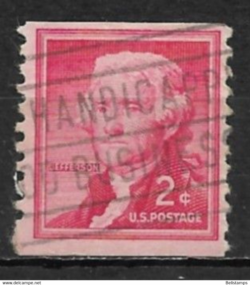 United States 1954. Scott #1055 (U) Thomas Jefferson - Roulettes