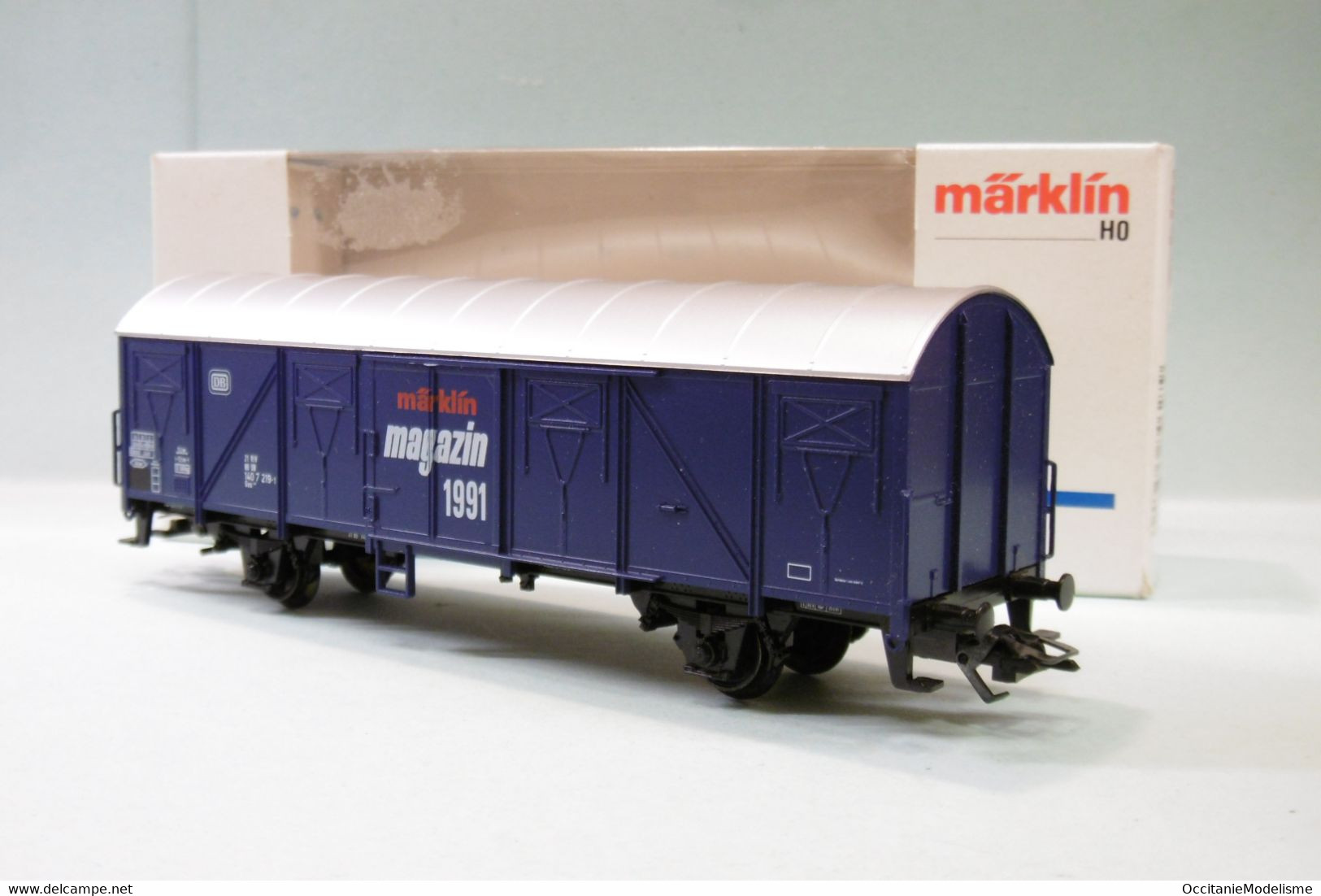 Märklin 3 Rails - WAGON COUVERT Bleu DB Magazin 1991 Réf. 84627 BO HO 1/87 - Vagoni Merci