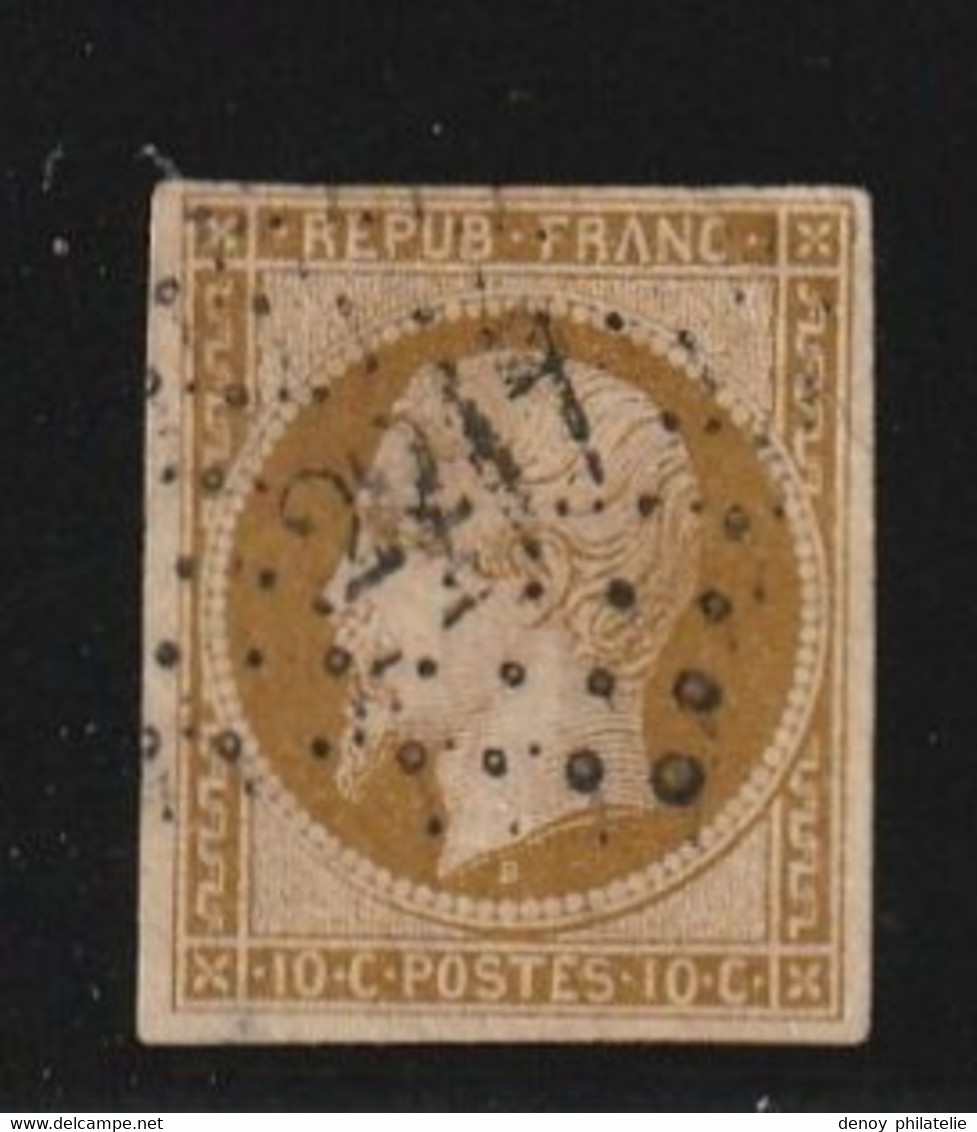 France N° 9 Oblitére Premier Choix , Oblitération Petit Chiffre - 1852 Luis-Napoléon