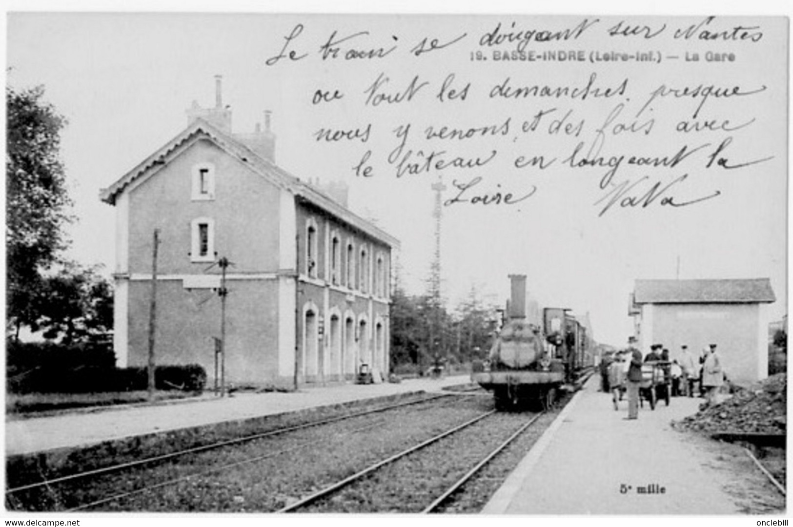 Basse Indre Loire Atlantique Train En Gare 1910 état Superbe - Basse-Indre