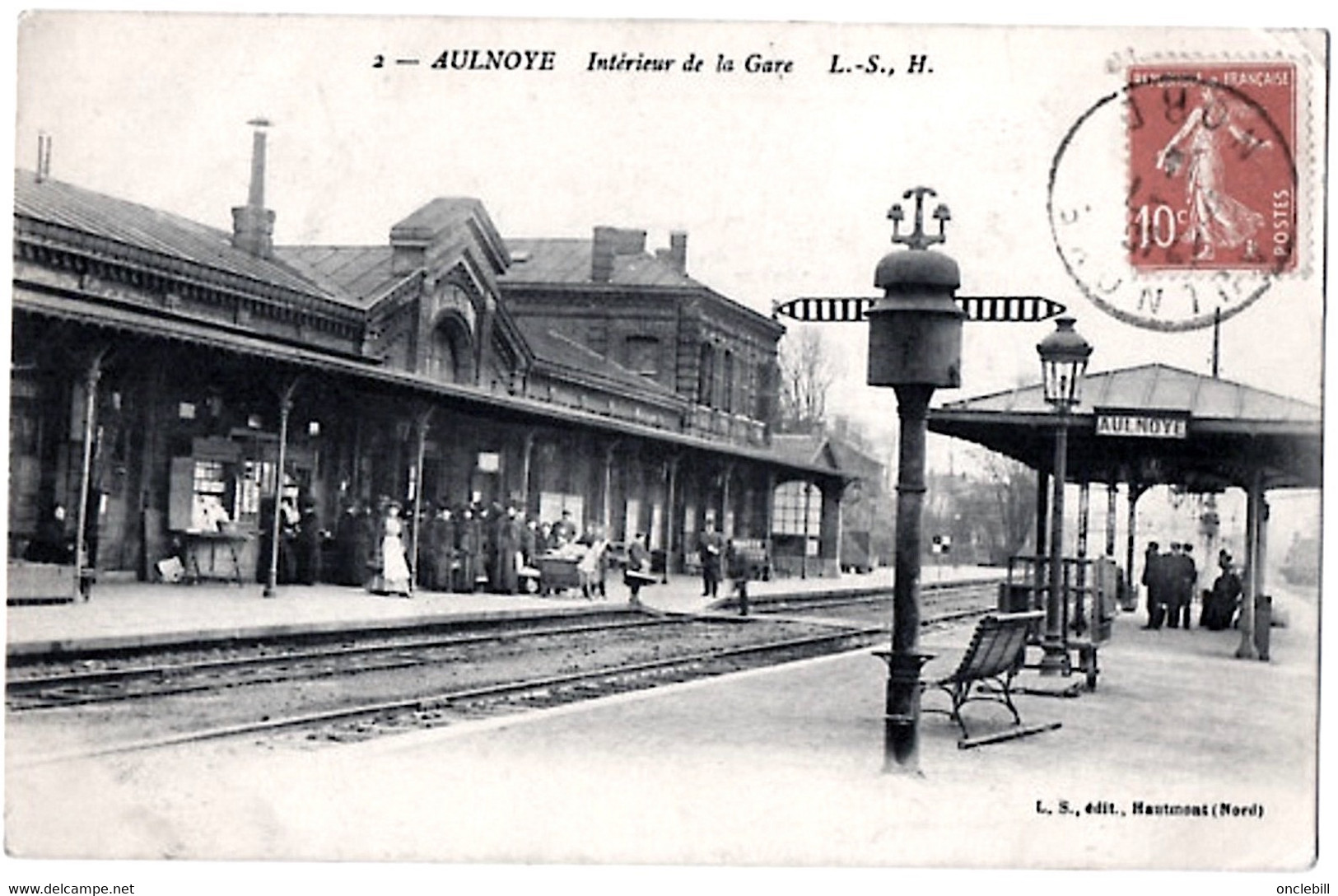 Aulnoye Nord Intérieur Gare 1910 état Superbe - Aulnoye