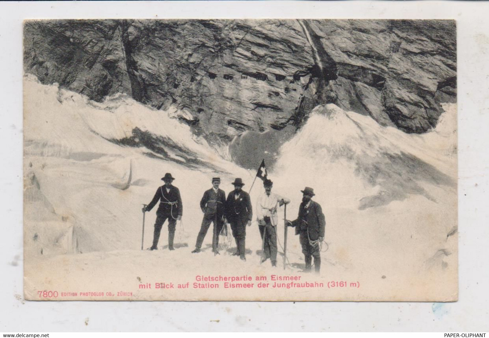 CH 3801 JUNGFRAUJOCH BE, Gletscherpartie Am Eismeer, Bergsteiger, 1912 - Gsteig Bei Gstaad