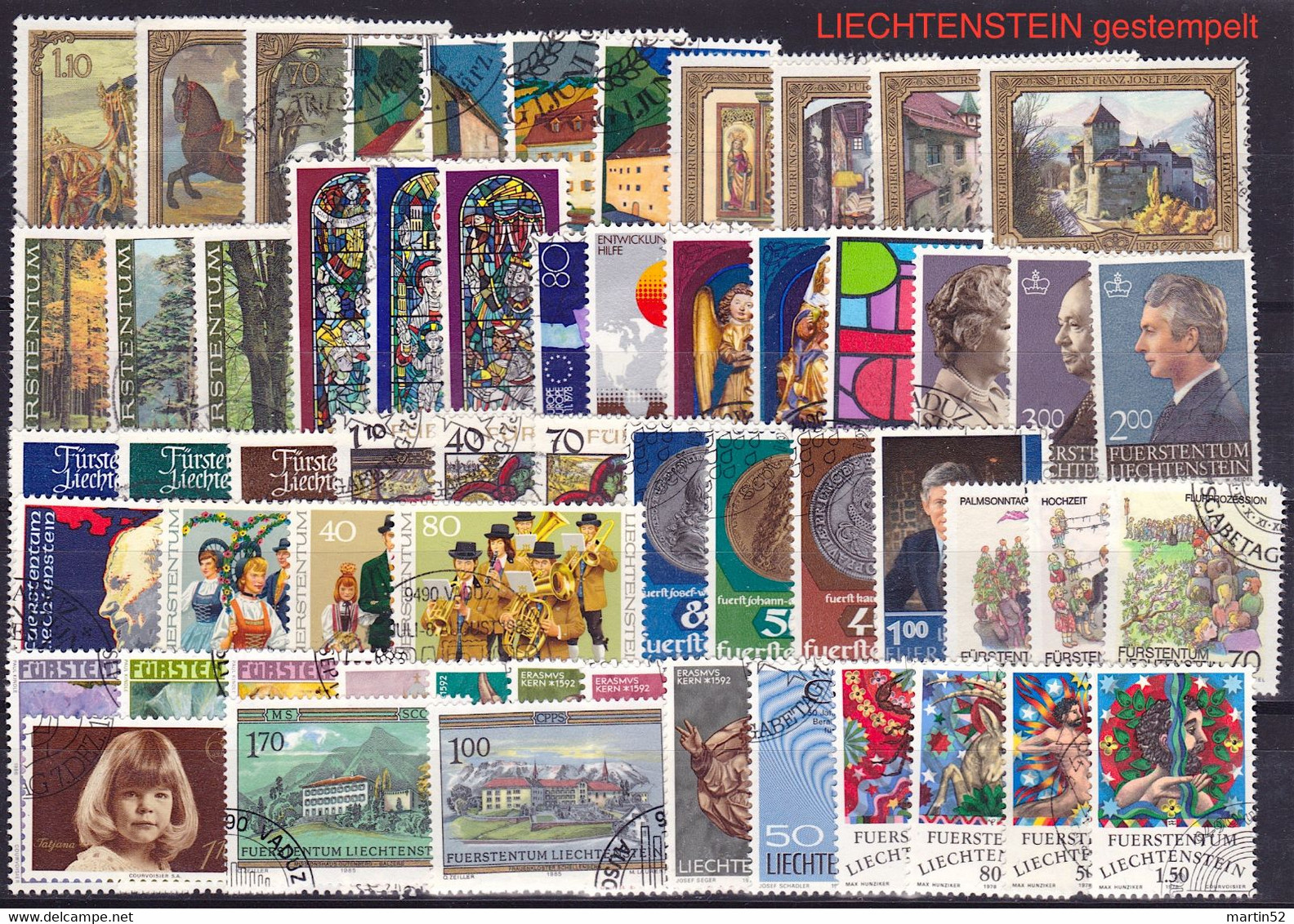 Liechtenstein 1970s/1980s: Set Mit 57 Marken (aus Dem Verkehr & ET-o) Jeu Avec 57 Timbres (du Trafic & Premier Jour) - Lotti/Collezioni