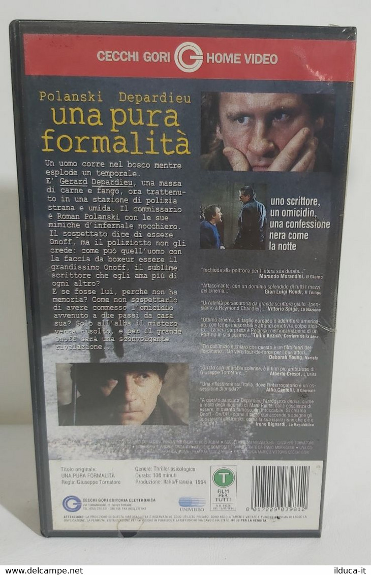 I105626 VHS - Una Pura Formalità - Tornatore / Polanski / Depardieu - SIGILLATO - Drama