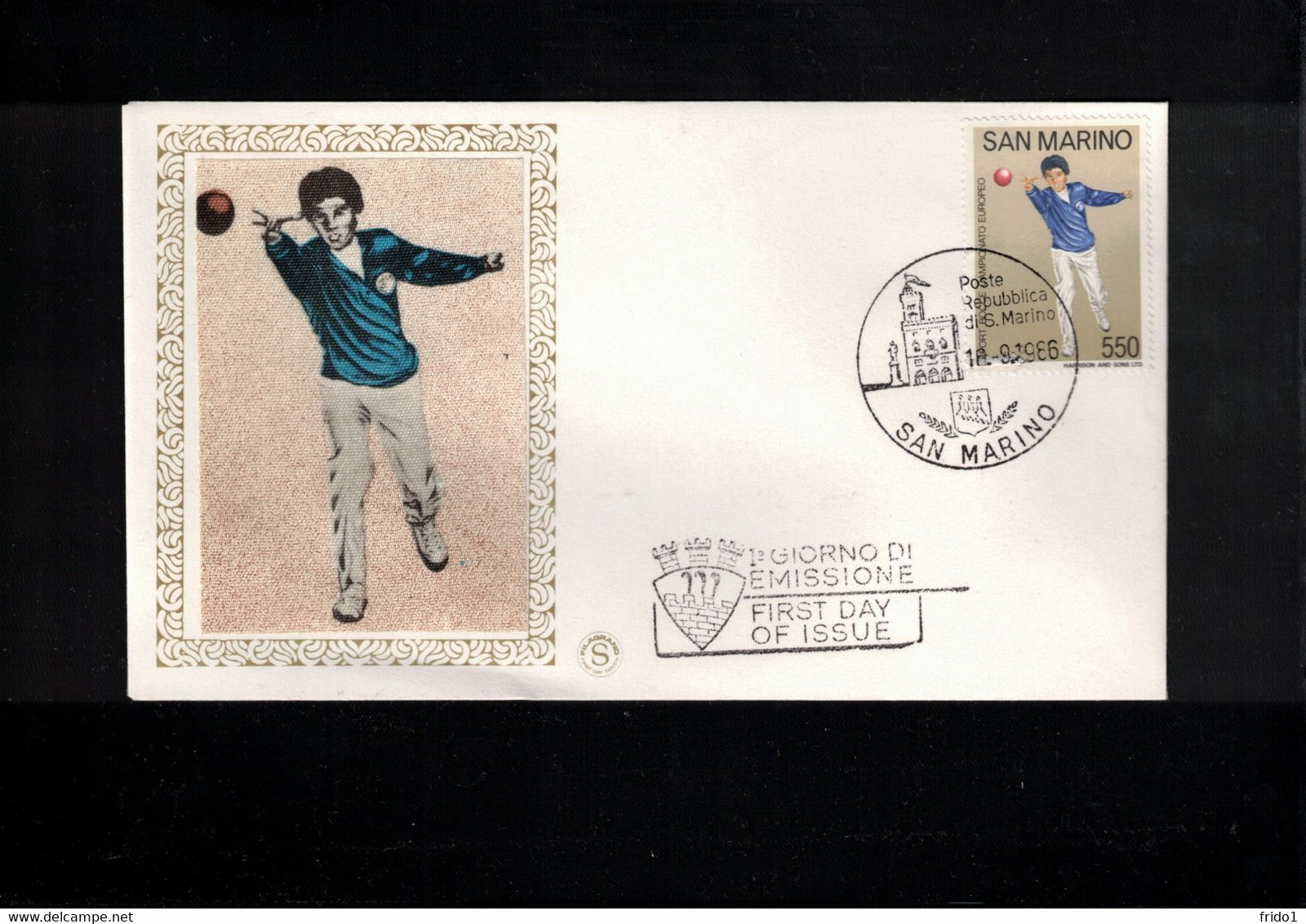 San Marino 1986 European Bowling Championship FDC - Bowls