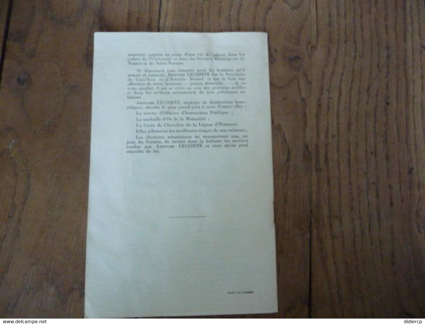 élections Sénatoriales 16 Octobre 1932 Liste Loire Inférieure Candidats De La Liste République - Politica