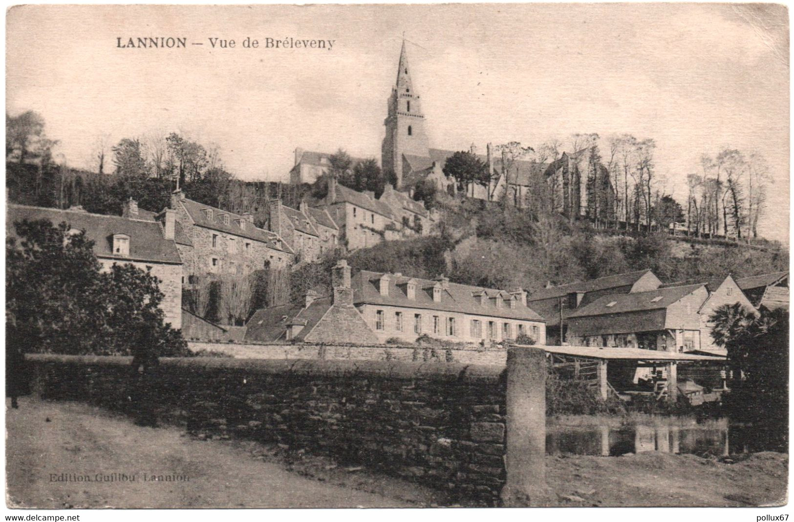 CPA DE LANNION  (CÔTES D'ARMOR)  VUE DE BRELEVENY - Lannion