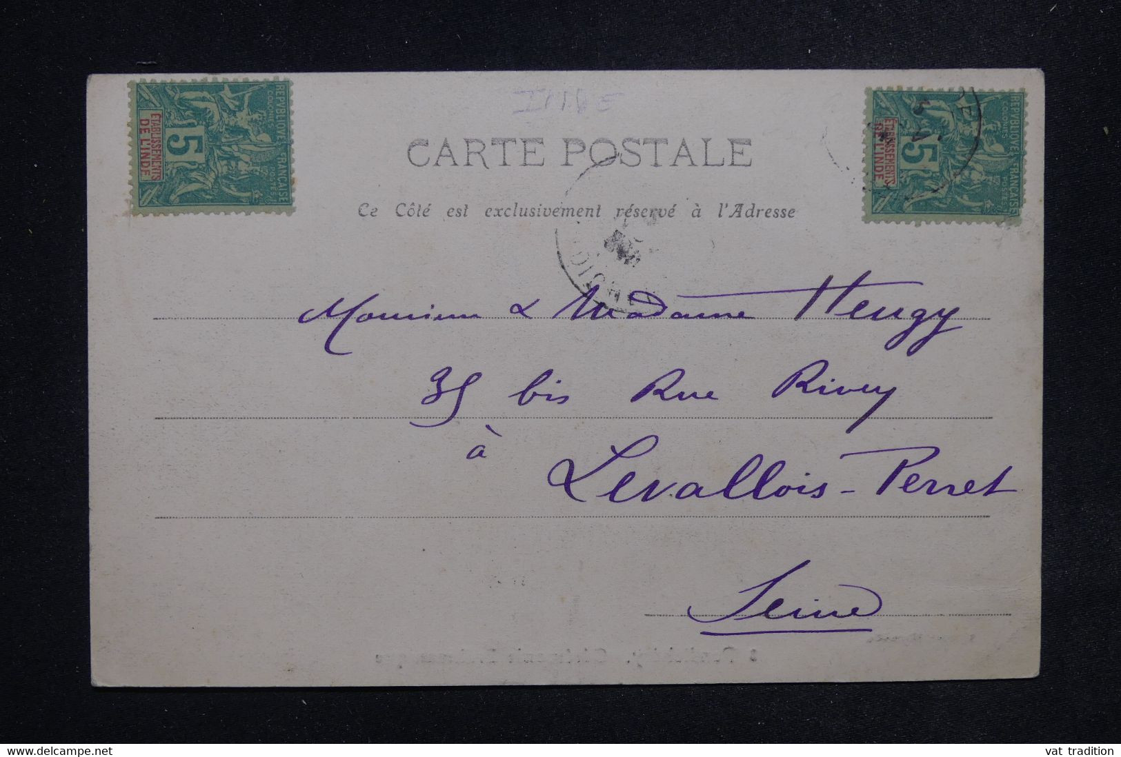 INDE - Type Groupe Sur Carte Postale De Pondichéry Pour La France En 1910 - L 121804 - Lettres & Documents