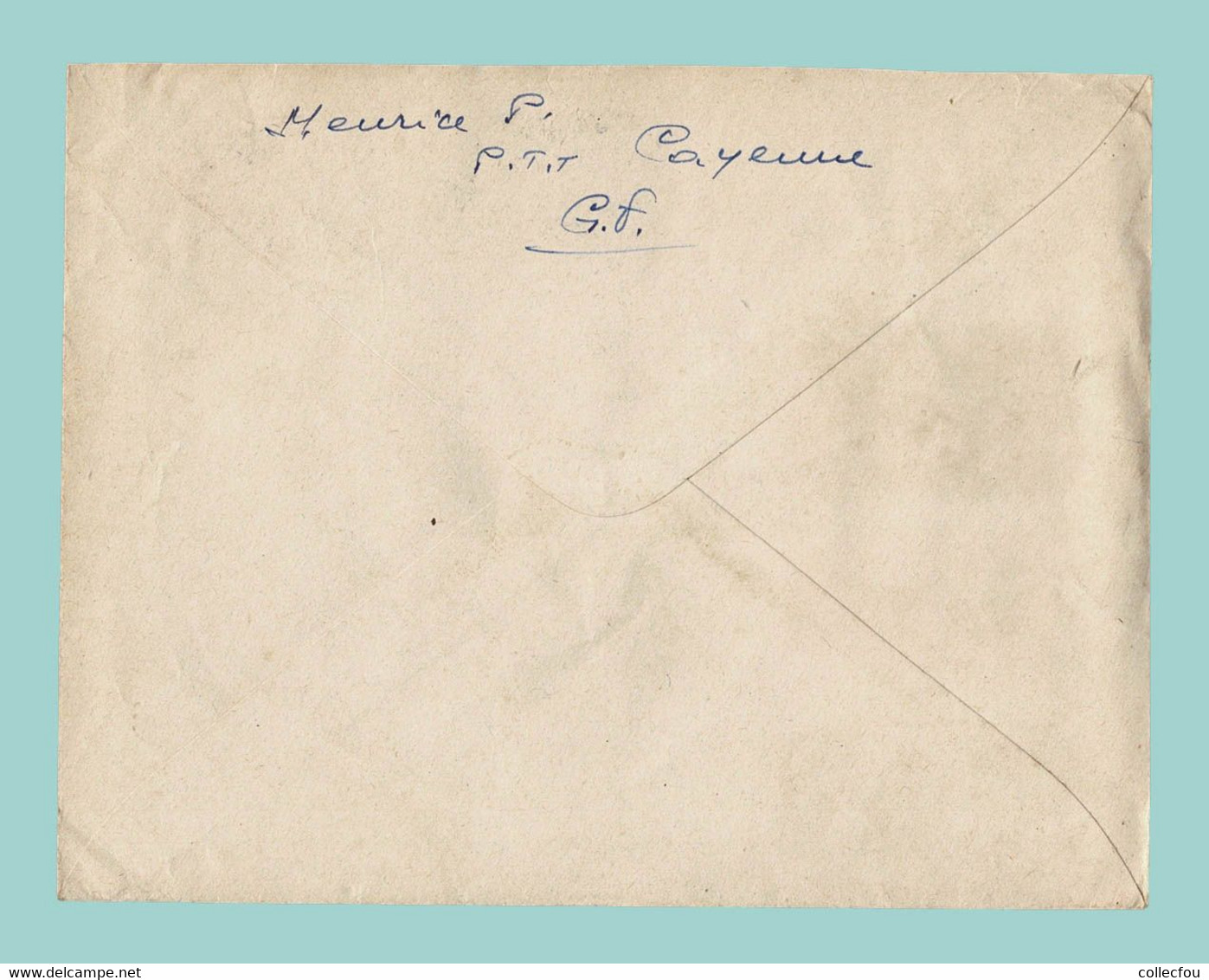 1951. Enveloppe Affranchie Lettre Par AVION De CAYENNE, GUYANE FRANÇAISE à 17 St JEAN D'ANGÉLY - Lettres & Documents