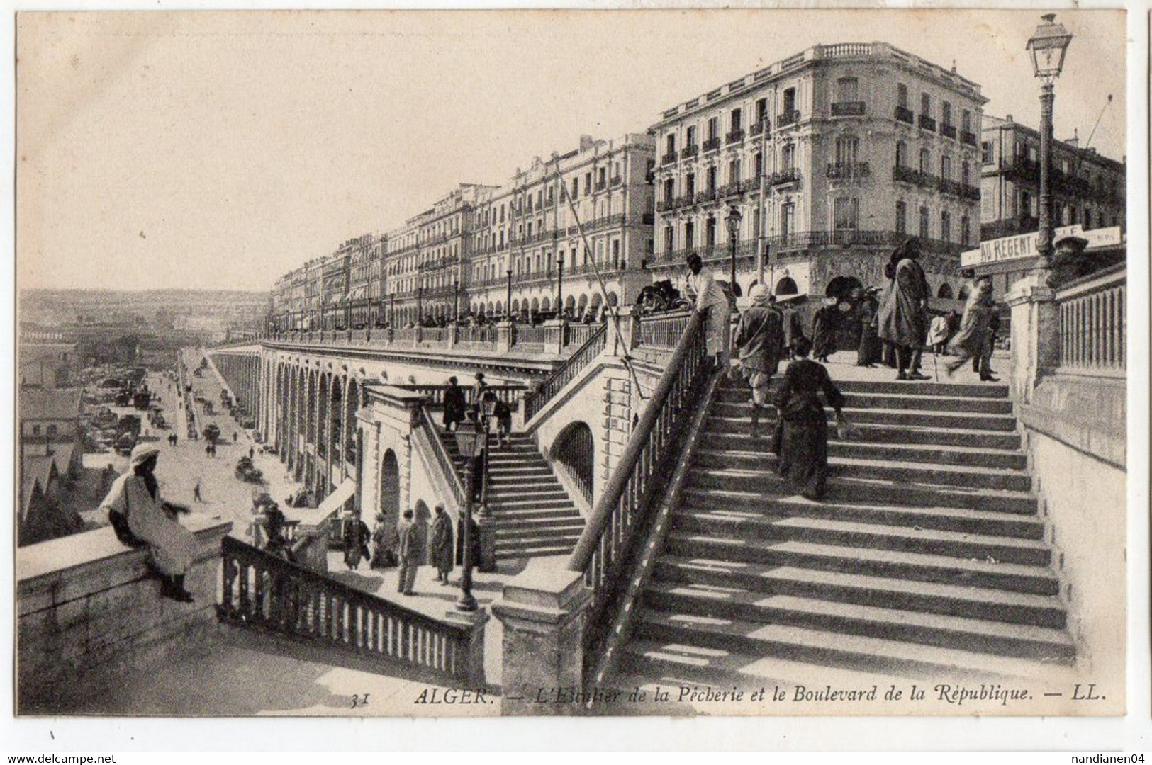 CPA - Algérie - Alger - Escalier De La Pêcherie Et Bd République - L L - Algiers