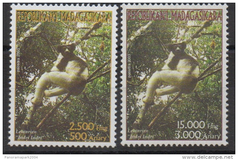 Madagascar Madagaskar 2003 Mi. 2605 -2606 Faune Fauna Lemur Lemurien Animals 2 Val. MNH ** - Madagaskar (1960-...)