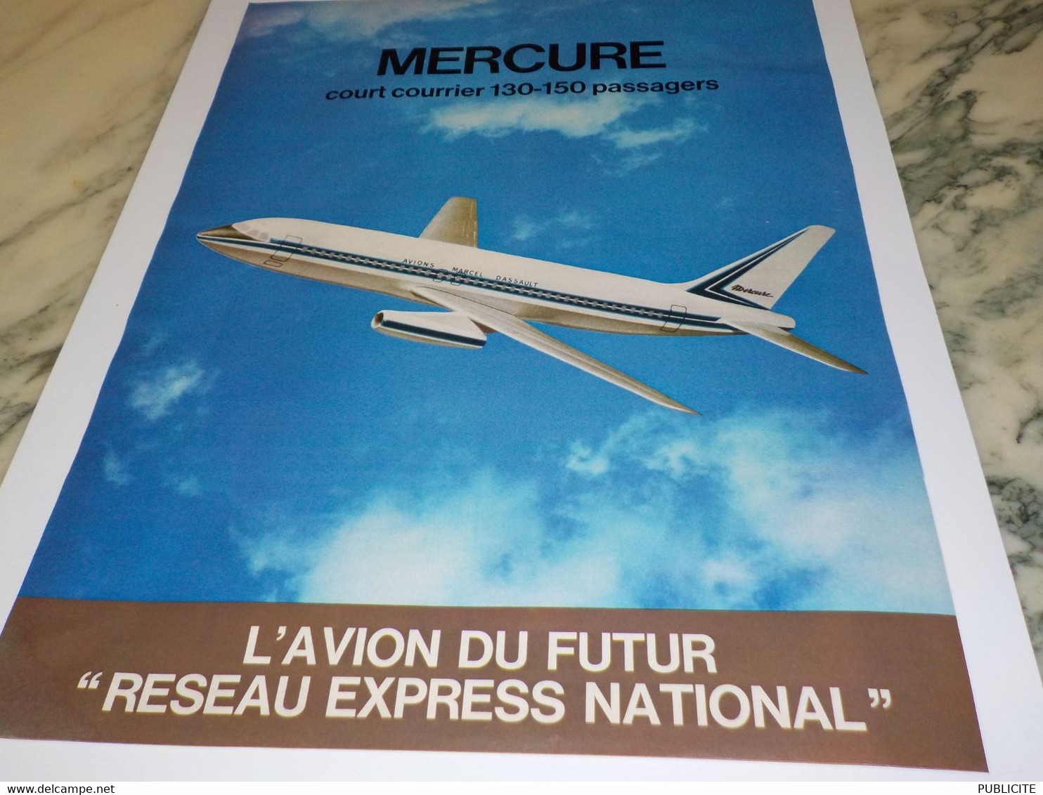 ANCIENNE PUBLICITE   AVION DU FUTUR MERCURE  1971 - Publicités