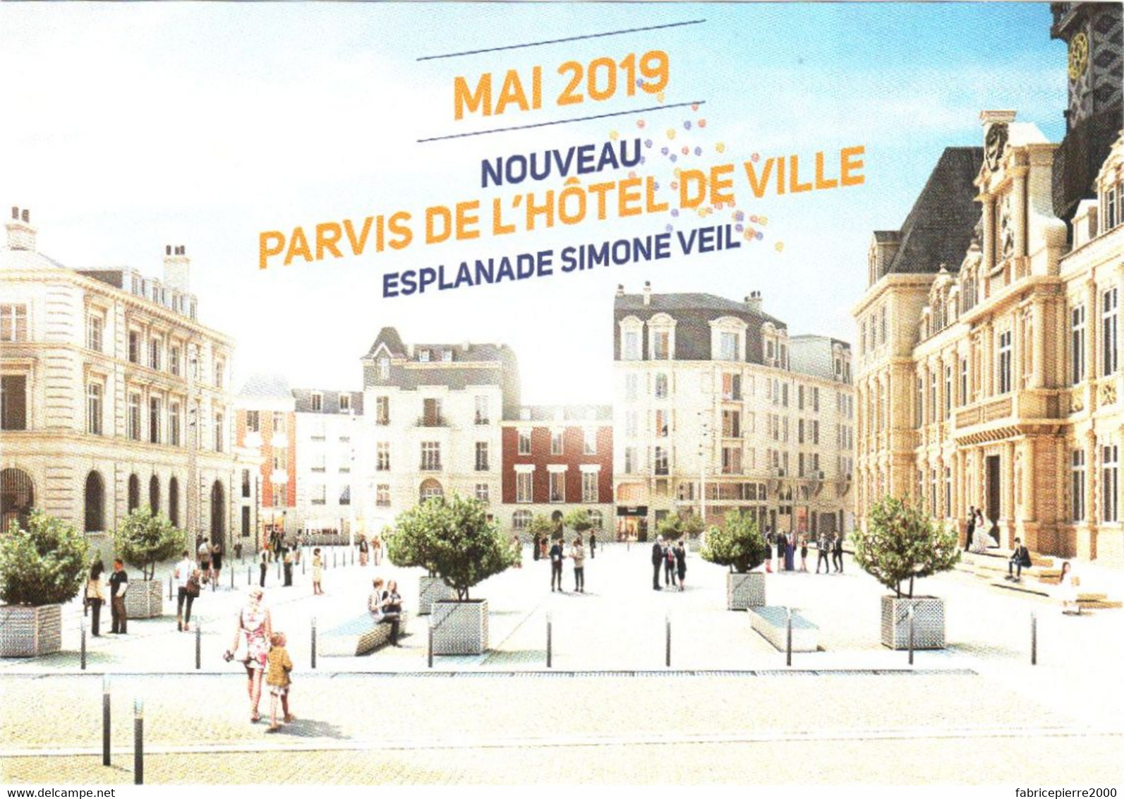 CPM 51 (Marne) Reims - Mai 2019 Inauguration Nouveau Parvis De L'Hôtel-de-Ville, Esplanade Simone VEIL, TBE - Inauguraciones