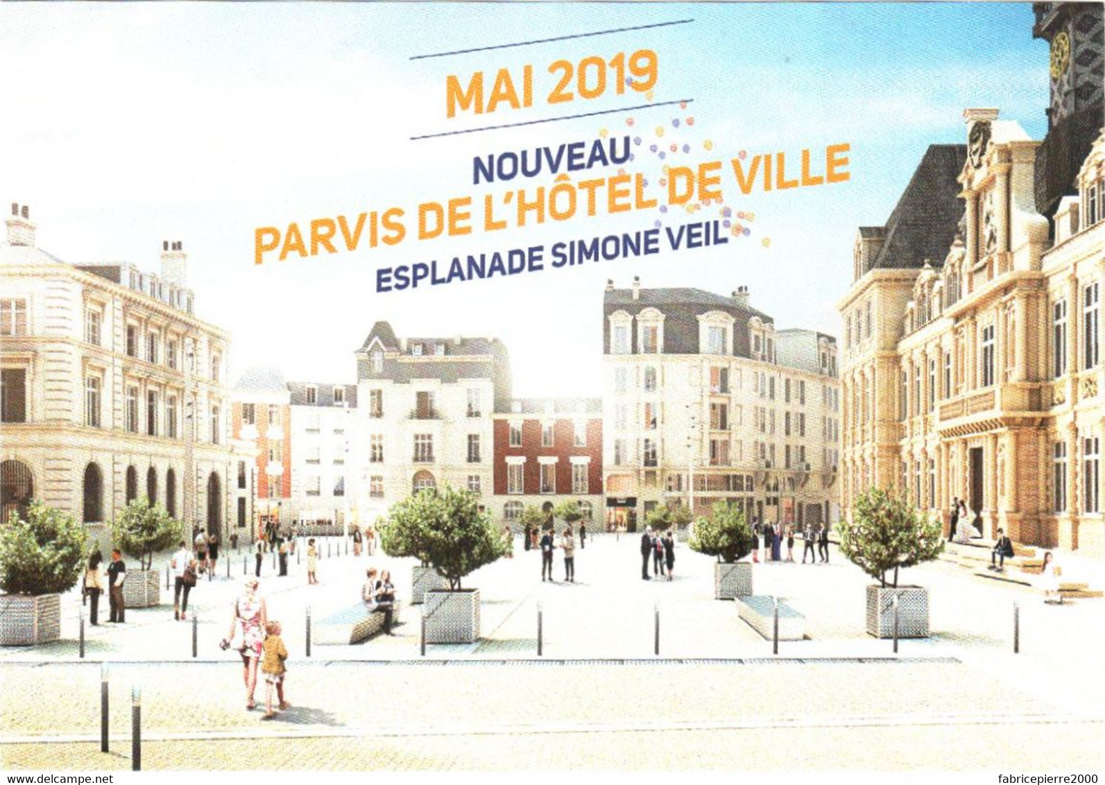 CPM 51 (Marne) Reims - Mai 2019 Inauguration Nouveau Parvis De L'Hôtel-de-Ville, Esplanade Simone VEIL, TBE - Inaugurations