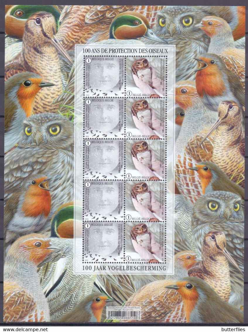 Belgie - 2022 ** 100 Jaar Vogelbescherming - Randtekening -  A.Buzin  ** - 1985-.. Birds (Buzin)