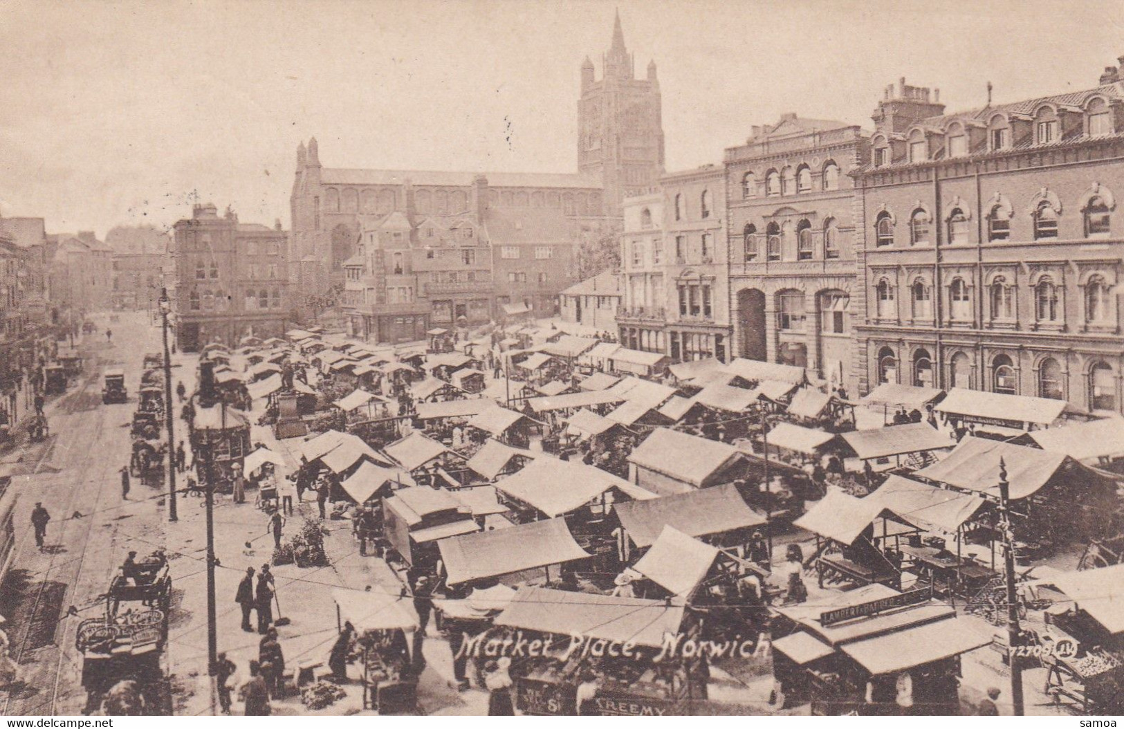 Royaume-Uni CP Norwich Market Place Éditeur The Pelham Series Local Views Boots Oblitération Thurton - Norwich