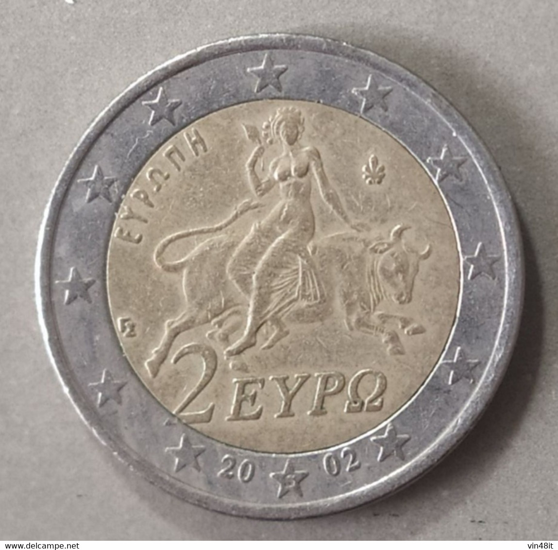 2002 -  GRECIA -  MONETA IN EURO - DEL VALORE DI  2,00  EURO  - USATA - Chypre