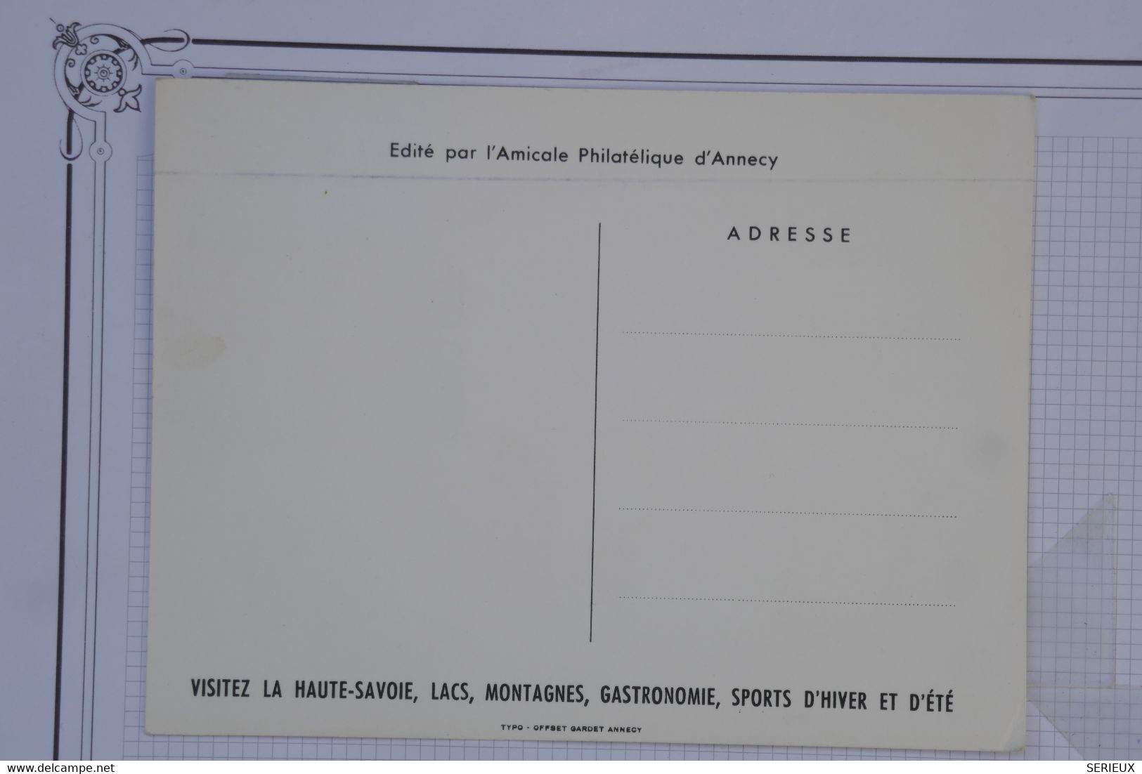 AV4  FRANCE  BELLE CARTE PLEINE DE SENS 1960 VIGNETTE +MEETING AERIEN ANNECY +RATACH. SAVOIE  +AFFRANCH.  PLAISANT - 1960-.... Briefe & Dokumente