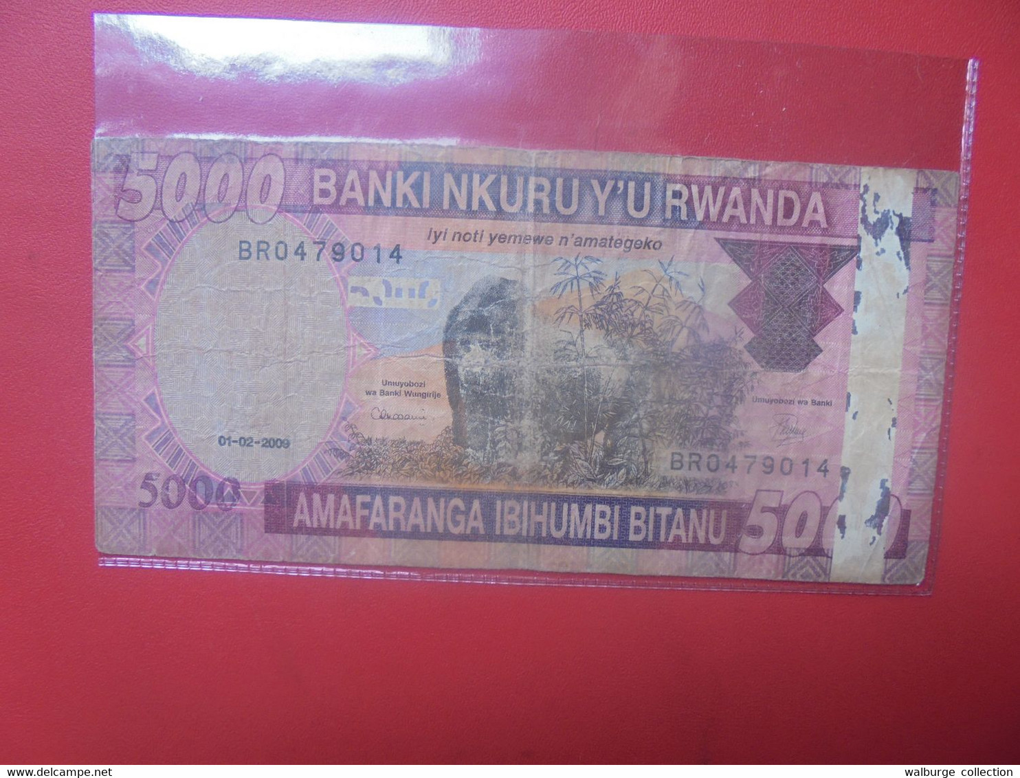 RWANDA 5000 Francs 2009 Circuler (Bande De Sécurité Abimée) (L.1) - Rwanda