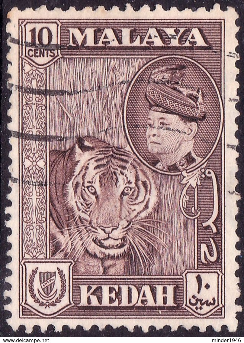 MALAYA KEDAH 1957 10c Deep Brown SG97 FU - Kedah