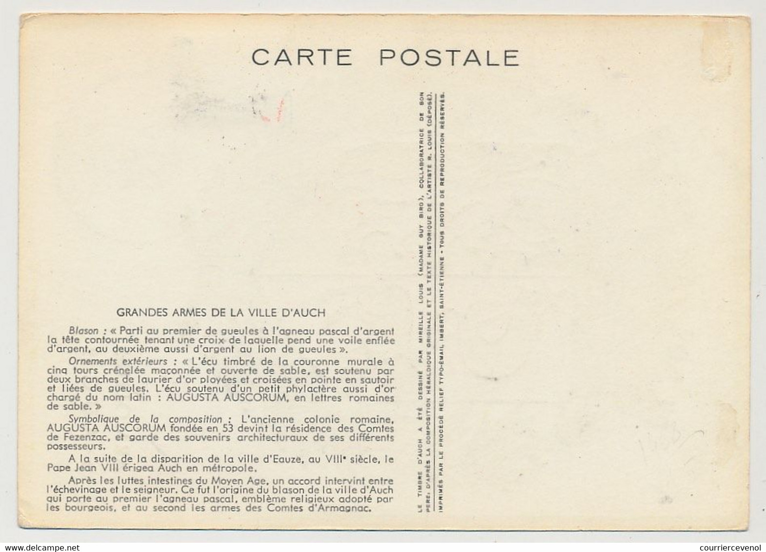 FRANCE => Carte Maximum - 0,05 Blason (Armoiries) D'Auch - 22/1/1966 - AUCH - 1960-1969
