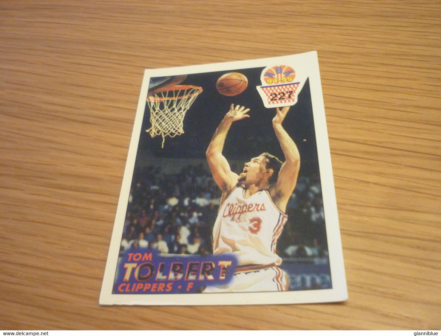 Tom Tolbert Los Angeles Clippers NBA Basket 94-95 Rare Greek Edition No Panini Basketball Unstuck Sticker #227 - 1990-1999