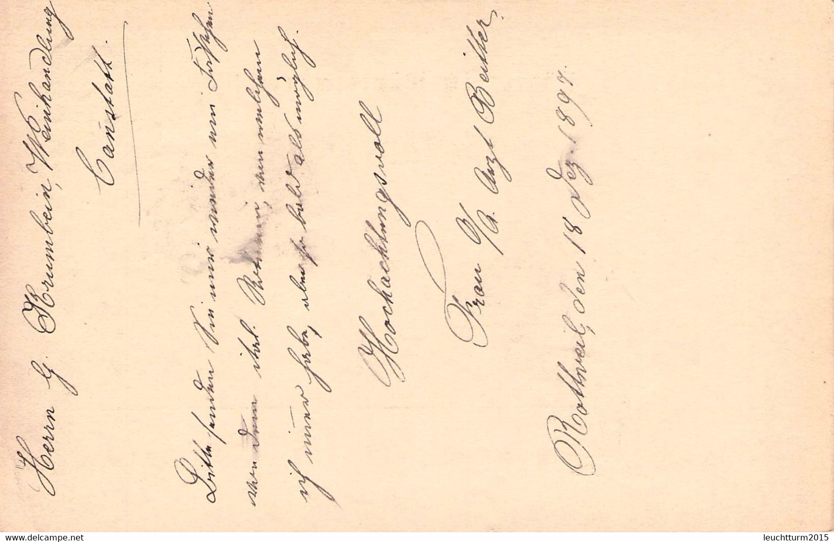 WÜRTTEMBERG - POSTKARTE 1897 WINNENDEN > CANNSTATT / ZL194 - Other & Unclassified