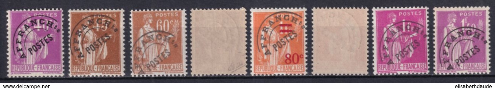 PREOBLITERE PAIX - YVERT N° 70/77 COMPLET ** MNH (GROSSE VALEUR SIGNEE CALVES) - COTE = 457 EUR - 1893-1947