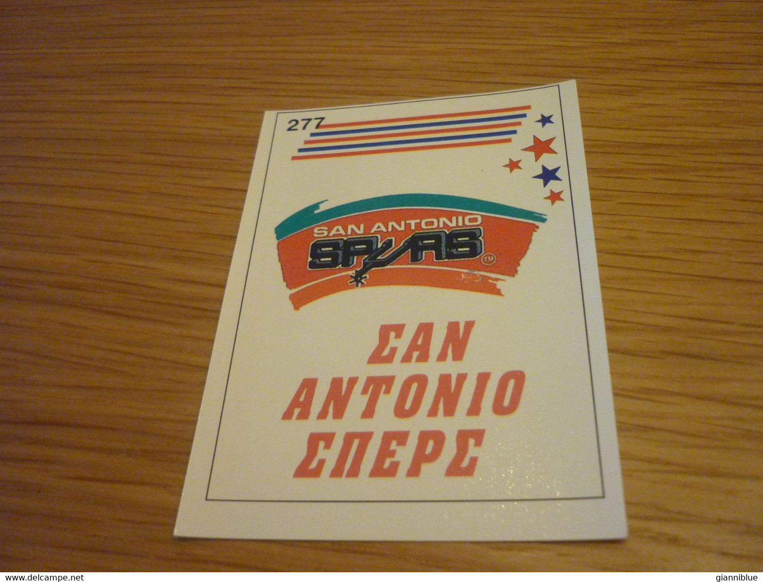 San Antonio Spurs Team Logo Sign Badge NBA Basket 94-95 Rare Greek Edition No Panini Basketball Unstuck Sticker #277 - 1990-1999