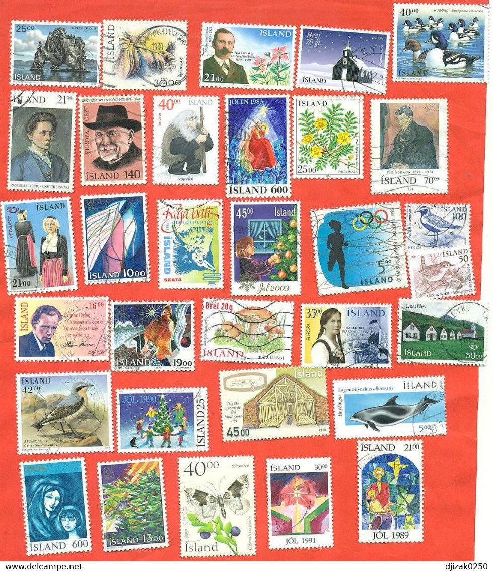 Iceland. Lot Of 32 Used Stamps. - Colecciones & Series