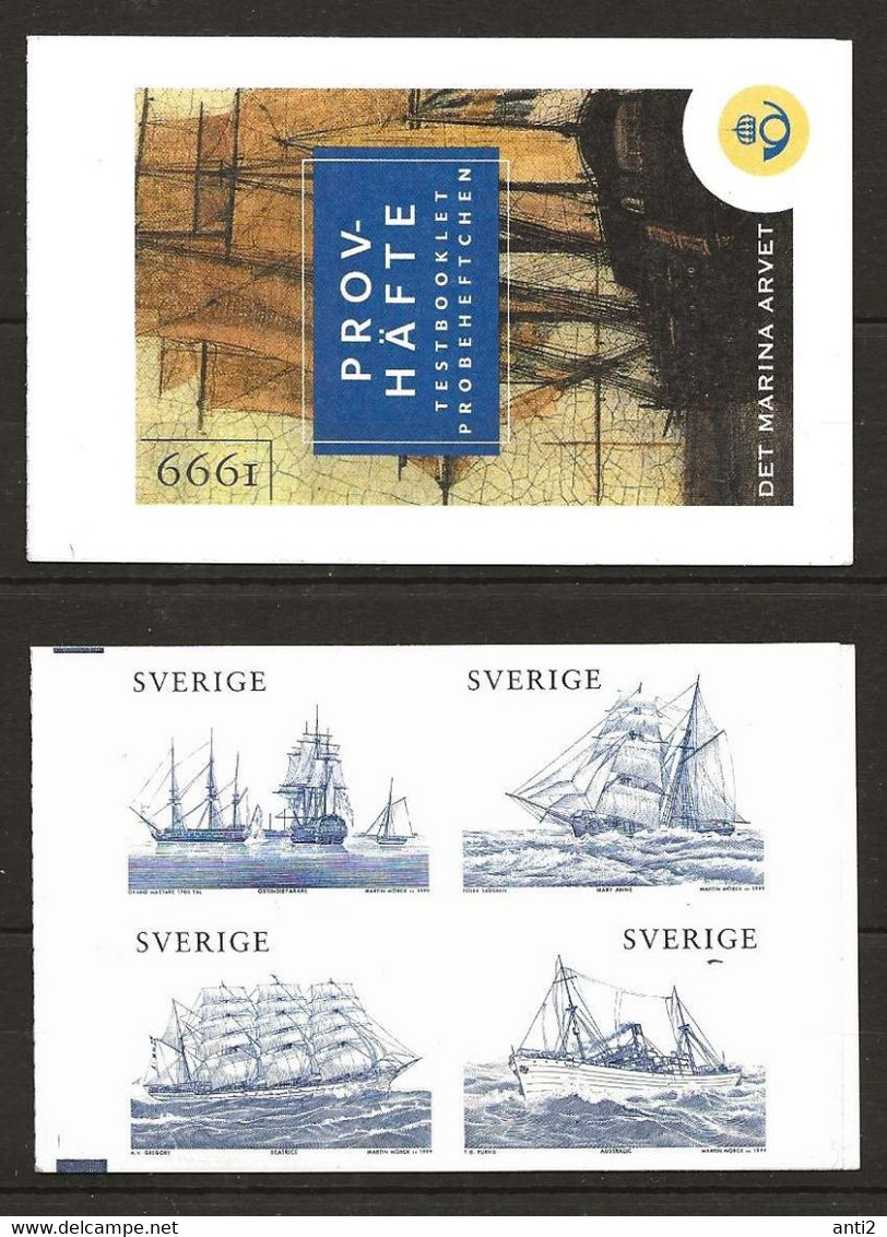 Sweden 1999 Test Booklet -  International Stamp Exhibition AUSTRALIA '99, Melbourne: Maritime History. Ships - Briefe U. Dokumente