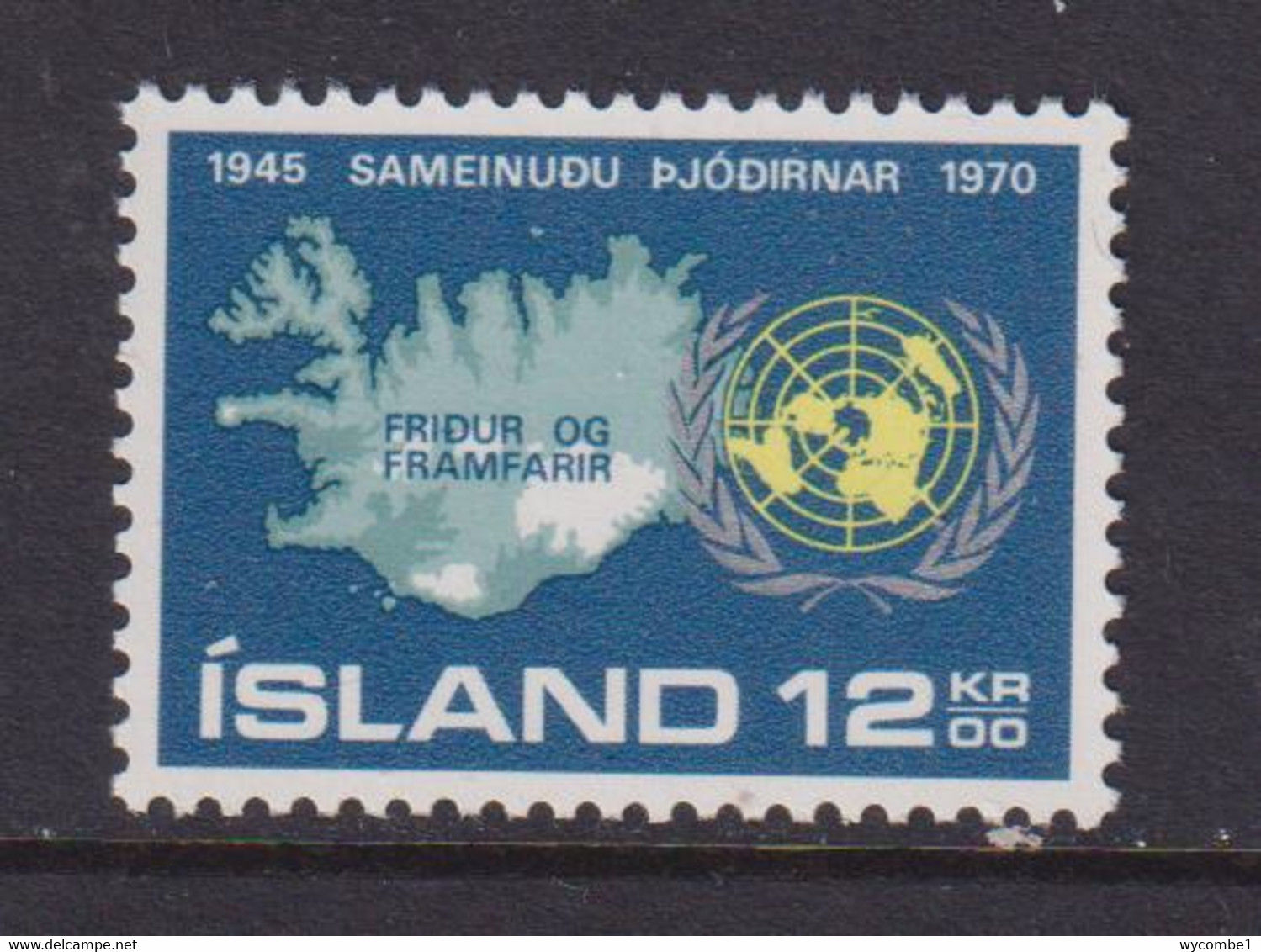 ICELAND - 1970  United Nations 12k Never Hinged Mint - Ungebraucht