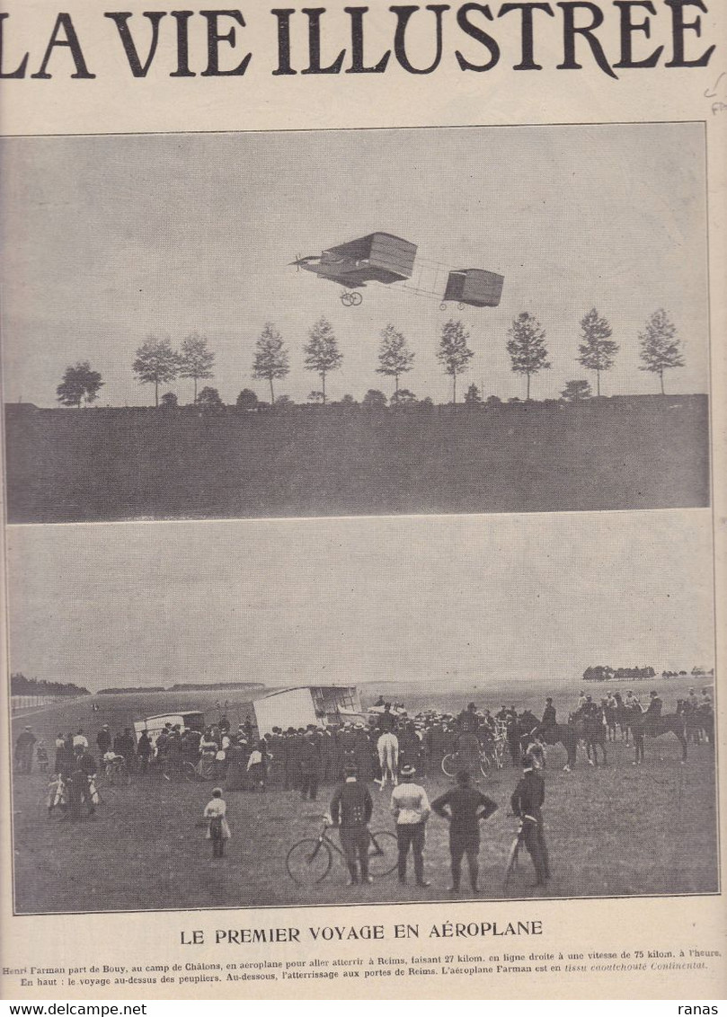 Aviation Revue La Vie Illustrée N° 525 De 1908 Farman Reims - Autres & Non Classés