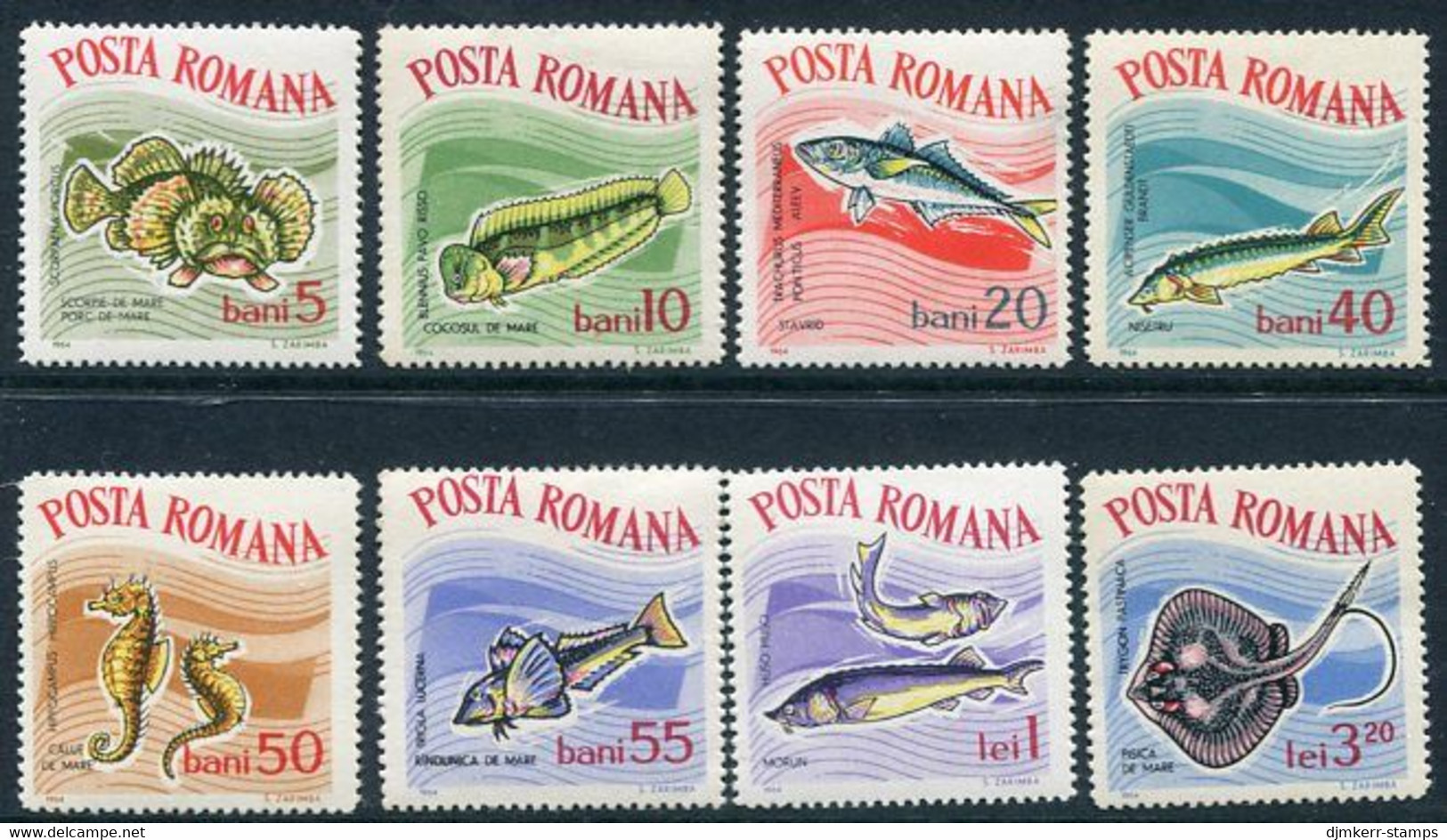 ROMANIA 1964 Marine Fauna  MNH / **.  Michel 2280-87 - Unused Stamps